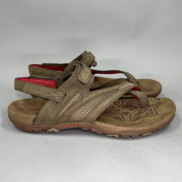 Merrell Women's Size 8 Brown & Pink Kangaroo Sport Hiking Sandals - Picture 1 of 8